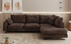 Designer Ecksofa Laguna mit Metallfüße in Cord
