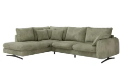 Designer Ecksofa Laguna mit Metallfüße in Cord