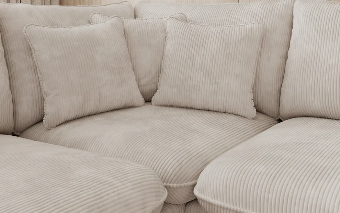 Designer Ecksofa Laguna mit Metallfüße in Cord