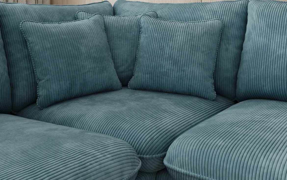 Designer Ecksofa Laguna mit Metallfüße in Cord