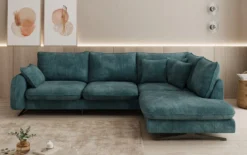 Designer Ecksofa Laguna mit Metallfüße in Cord