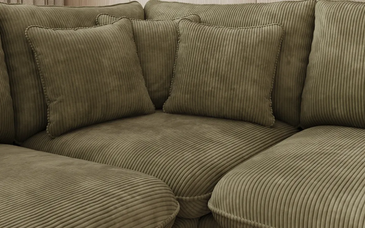 Designer Ecksofa Laguna mit Metallfüße in Cord