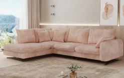 Designer Ecksofa Laguna mit Metallfüße in Cord