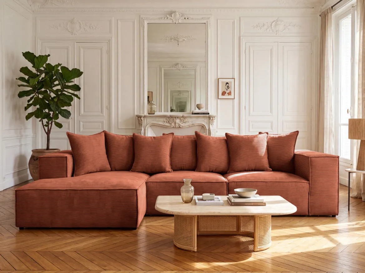 Designer Ecksofa Largo in Cord