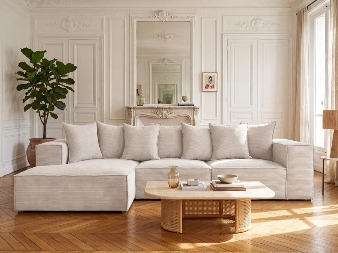 Designer Ecksofa Largo in Cord