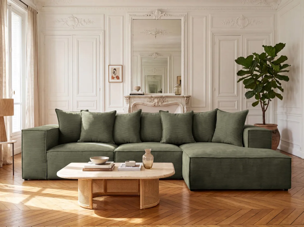 Designer Ecksofa Largo in Cord