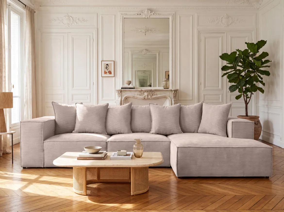 Designer Ecksofa Largo in Cord