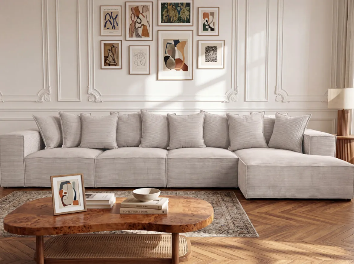 Designer Ecksofa Largo Maxi in Cord