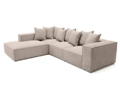 Designer Ecksofa Largo mit langer Ottomane in Cord