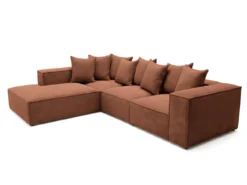 Designer Ecksofa Largo mit langer Ottomane in Cord