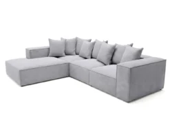 Designer Ecksofa Largo mit langer Ottomane in Cord