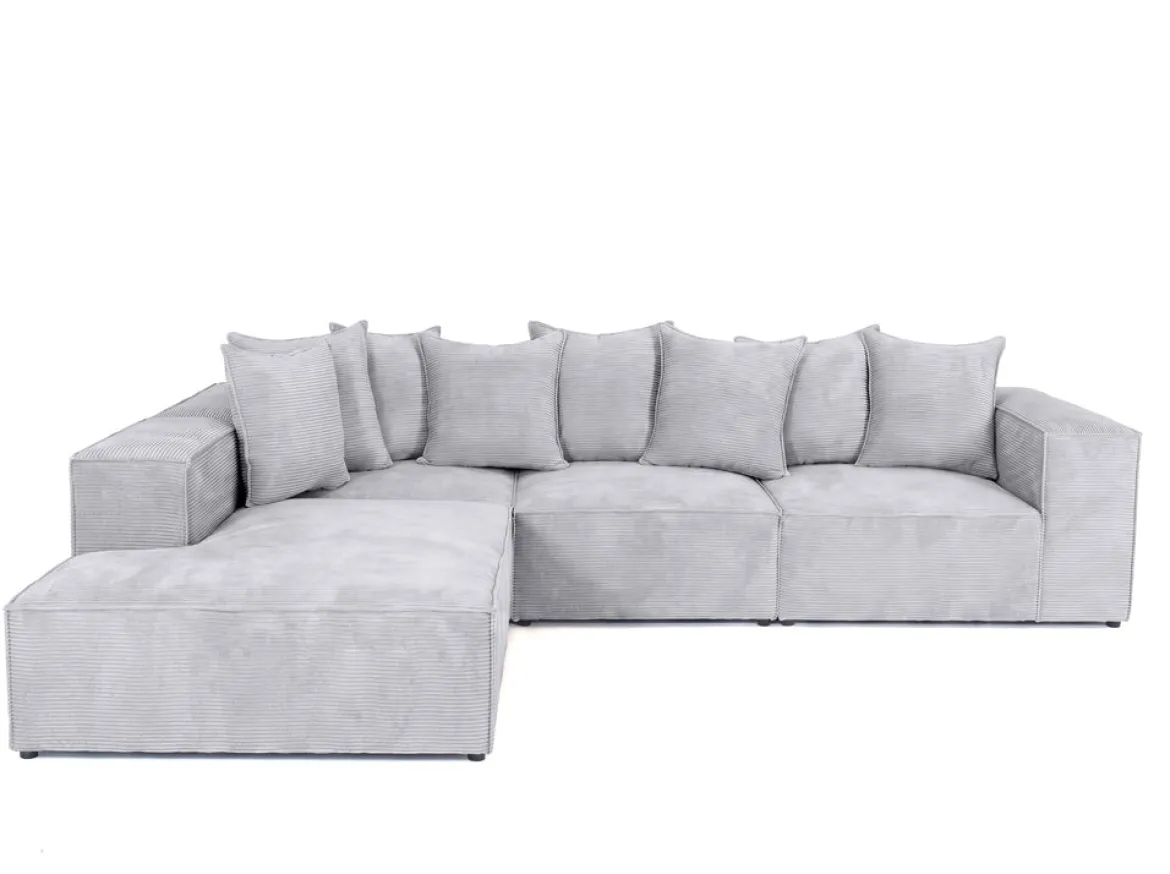 Designer Ecksofa Largo mit langer Ottomane in Cord