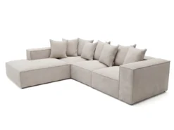 Designer Ecksofa Largo mit langer Ottomane in Cord