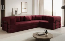 Designer Ecksofa Lazy geschlossen in Samt