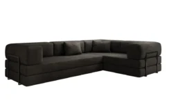 Designer Ecksofa Lazy geschlossen in Samt