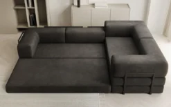 Designer Ecksofa Lazy geschlossen in Samt