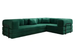 Designer Ecksofa Lazy geschlossen in Samt