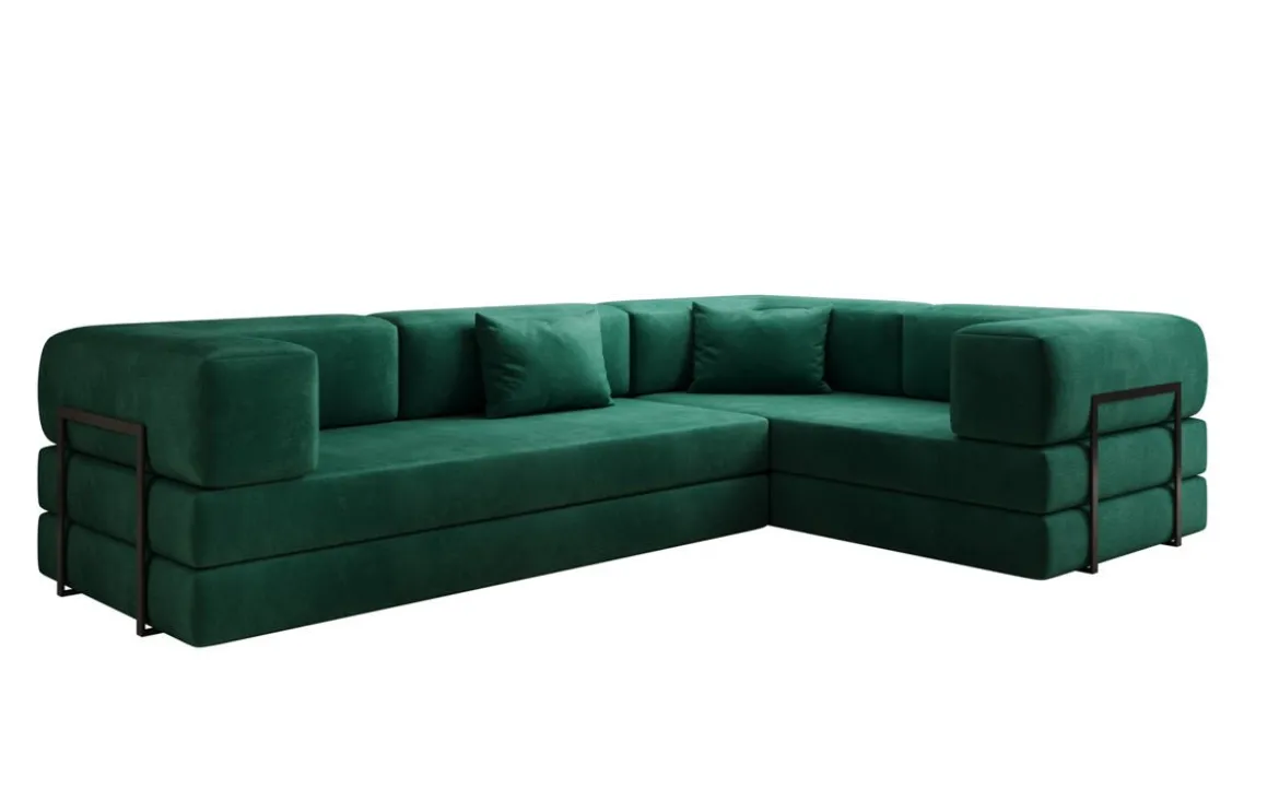 Designer Ecksofa Lazy geschlossen in Samt