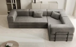 Designer Ecksofa Lazy geschlossen in Samt