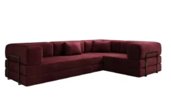Designer Ecksofa Lazy geschlossen in Samt