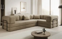 Designer Ecksofa Lazy geschlossen in Samt
