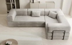 Designer Ecksofa Lazy geschlossen in Samt
