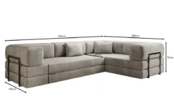 Designer Ecksofa Lazy geschlossen in Samt
