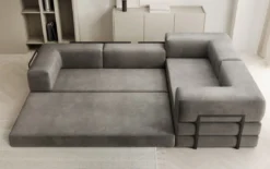 Designer Ecksofa Lazy geschlossen in Samt