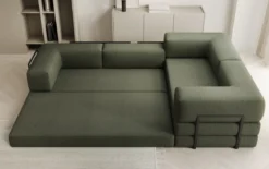 Designer Ecksofa Lazy geschlossen in Bouclé