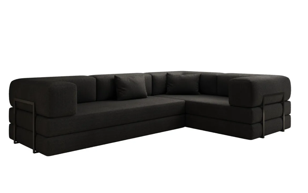 Designer Ecksofa Lazy geschlossen in Bouclé
