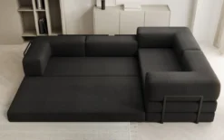 Designer Ecksofa Lazy geschlossen in Bouclé