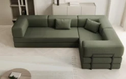 Designer Ecksofa Lazy geschlossen in Bouclé