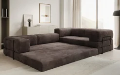 Designer Ecksofa Lazy geschlossen in Cord