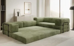 Designer Ecksofa Lazy geschlossen in Cord