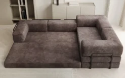 Designer Ecksofa Lazy geschlossen in Cord