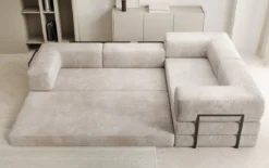 Designer Ecksofa Lazy geschlossen in Cord