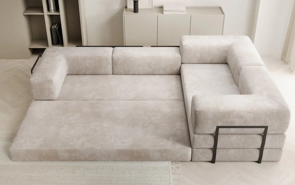 Designer Ecksofa Lazy geschlossen in Cord