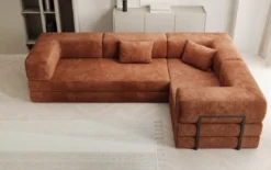 Designer Ecksofa Lazy geschlossen in Cord