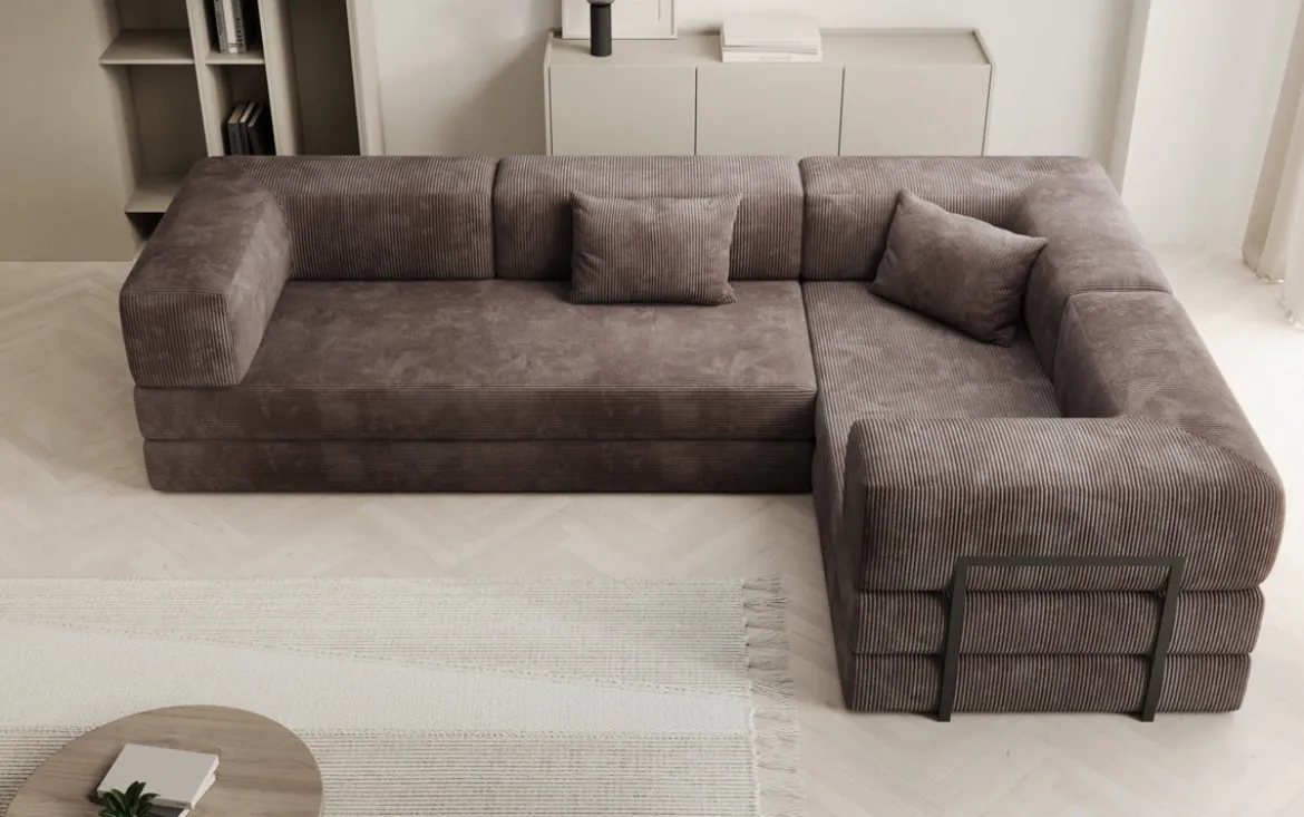 Designer Ecksofa Lazy geschlossen in Cord