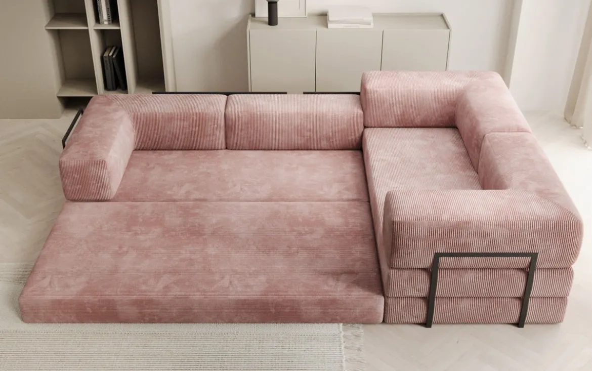 Designer Ecksofa Lazy geschlossen in Cord