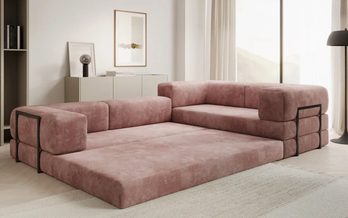Designer Ecksofa Lazy geschlossen in Cord