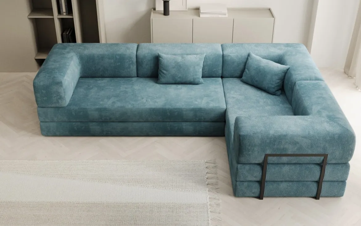 Designer Ecksofa Lazy geschlossen in Cord