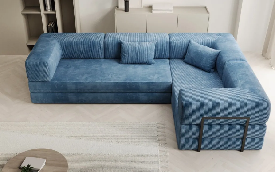 Designer Ecksofa Lazy geschlossen in Cord