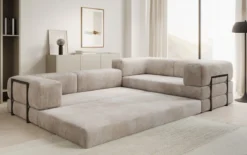 Designer Ecksofa Lazy geschlossen in Cord