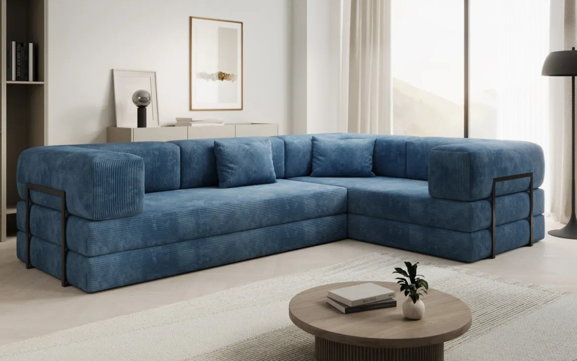 Designer Ecksofa Lazy geschlossen in Cord