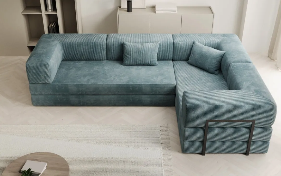 Designer Ecksofa Lazy geschlossen in Cord