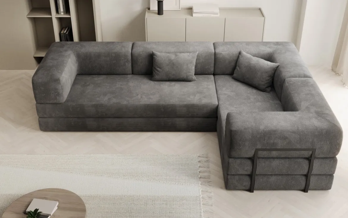 Designer Ecksofa Lazy geschlossen in Cord
