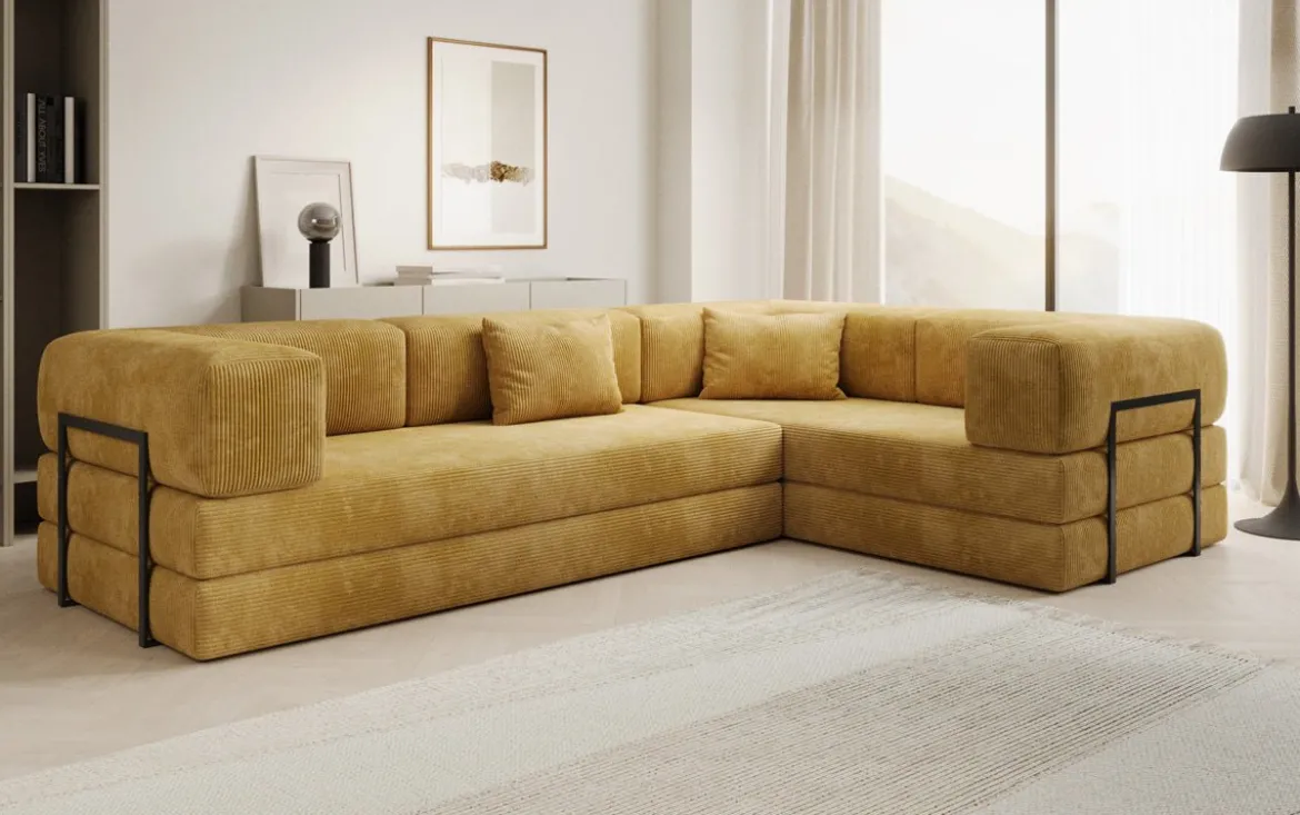 Designer Ecksofa Lazy geschlossen in Cord