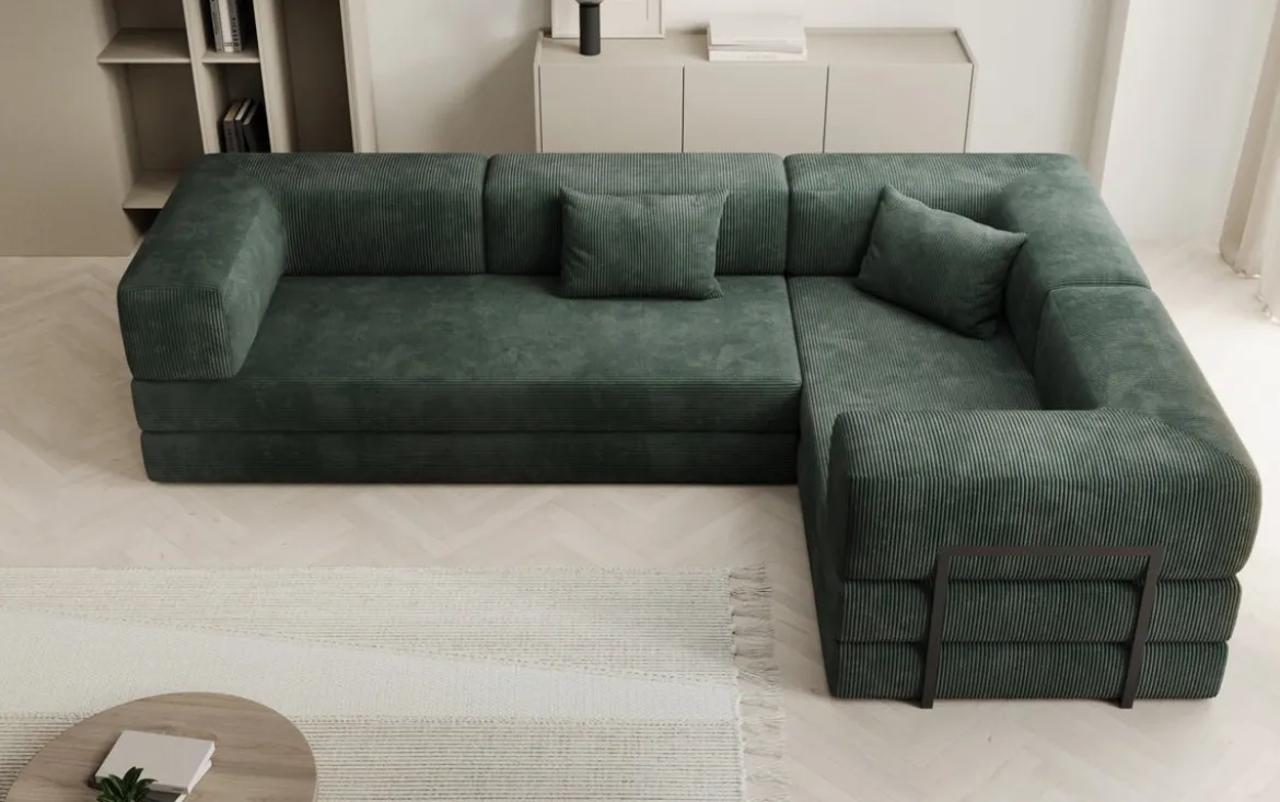 Designer Ecksofa Lazy geschlossen in Cord
