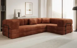Designer Ecksofa Lazy geschlossen in Cord